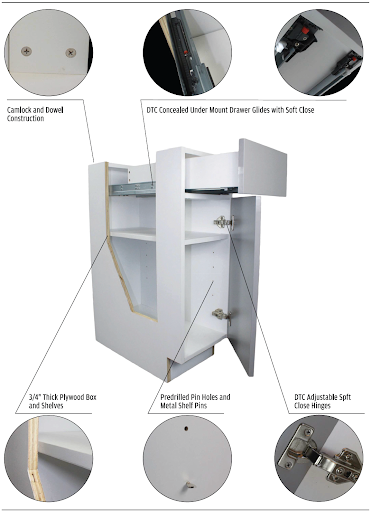 High Gloss Gray Frameless Cabinets